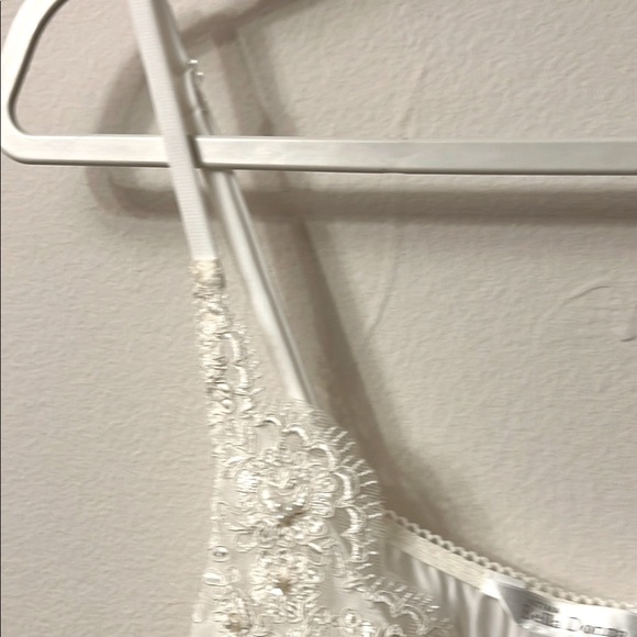 Vintage Bella Donna White Lace Pajama dress Chemise with Empire Waist - Picture 6 of 13